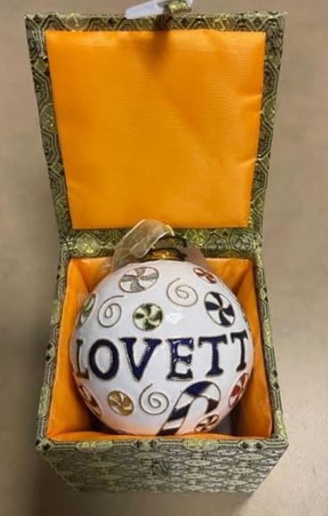 Lovett Candy Cane Cloisonee Ornament