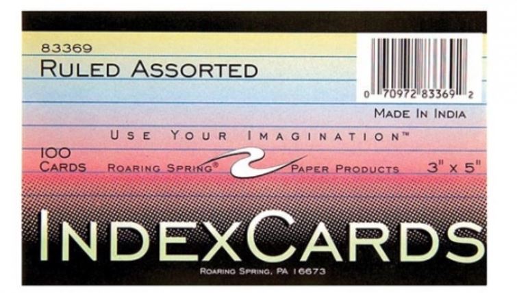Roaring Springs Index Cards