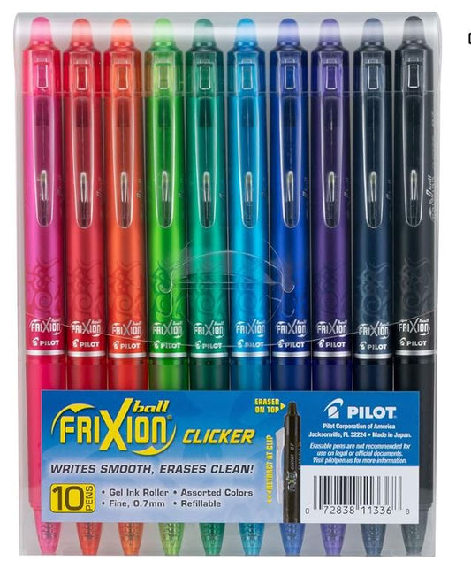 Pilot Frixion ball Clicker Pens Pack of 10
