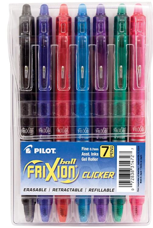 Pilot Frixion Ball Clicker Pens 7 Pack
